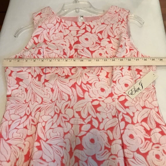 ELIZA J. Floral Sleeveless Midi Dress Fit & Flare Coral Women’s Plus Size 14 - Picture 12 of 16